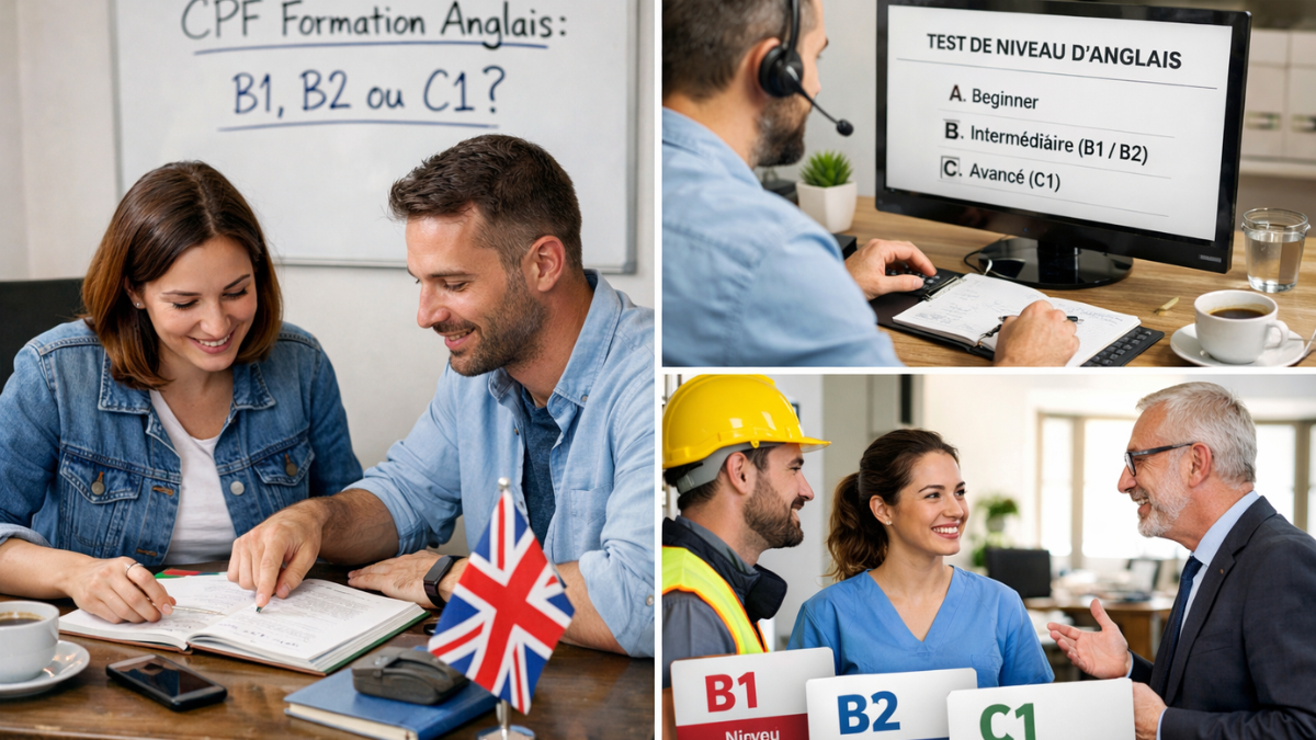 Formation anglais CPF : quel niveau viser selon ton métier (B1/B2/C1)